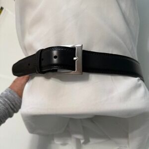 Black Leather Dress Belt — 40"‎ Total Length